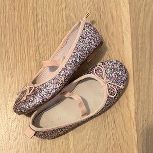Zara Girls Pink Glitter Ballet Flats Size 29